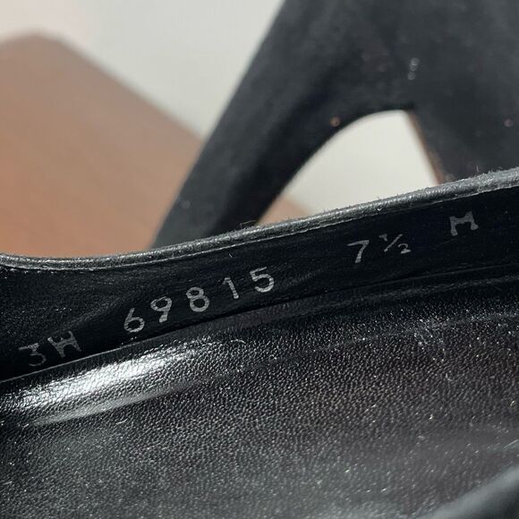 Stuart Weitzman Black Suede Peep-toe Heels - Picture 7 of 8